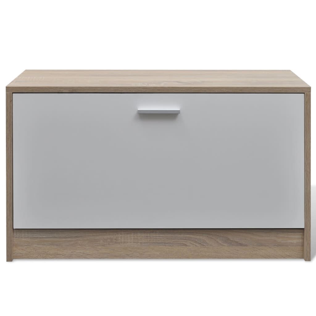 Oak and White 3-in-1 Wooden Shoe Cabinet Set Price