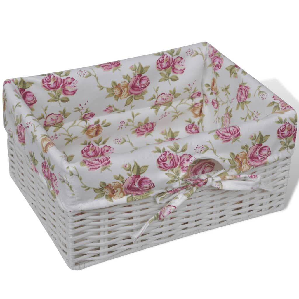 Cabinet with 1 Drawer and 3 Baskets White Wood Price