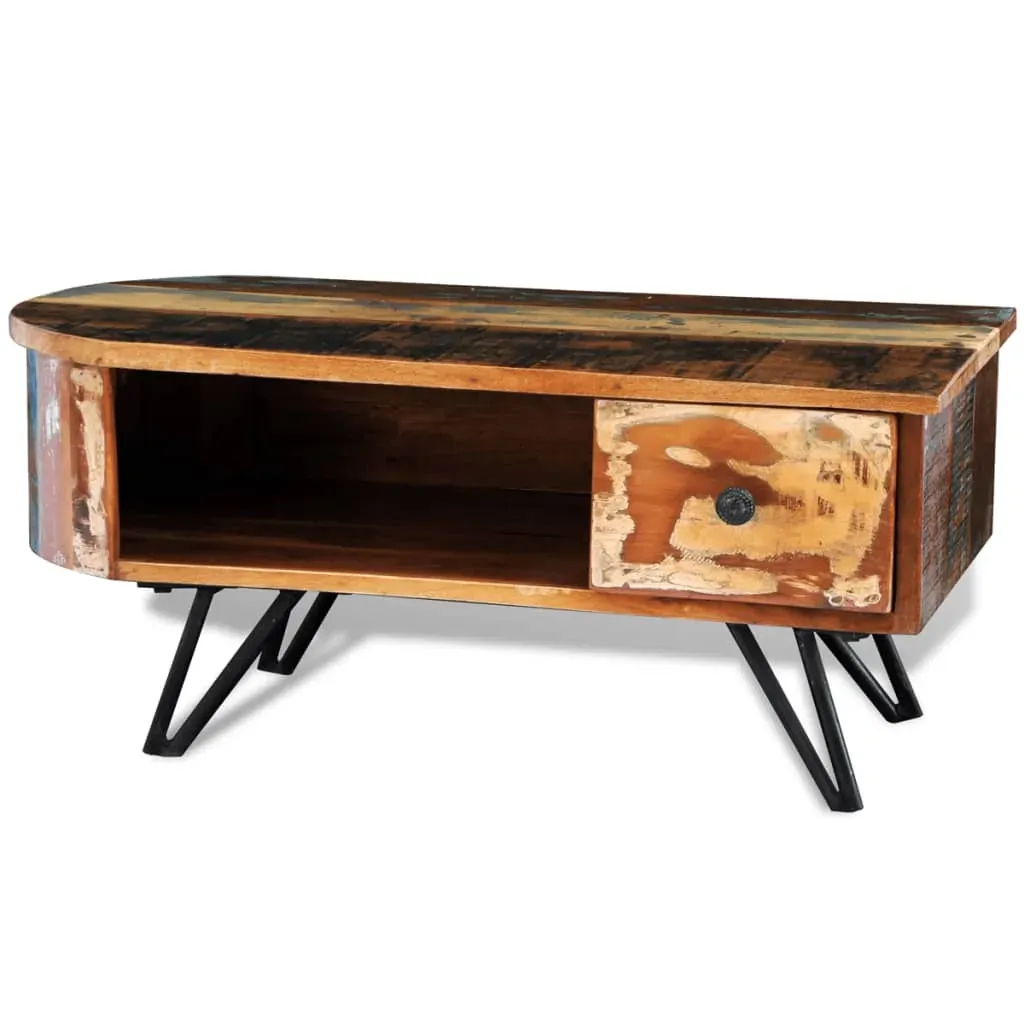 Coffee Table with Iron Pin Legs Solid Reclaimed Wood Price