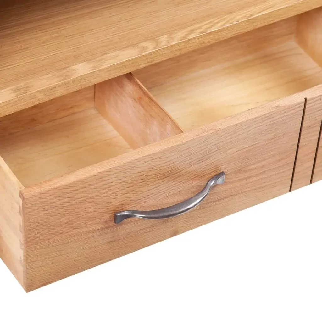 TV Cabinet with Drawer 88 x 42 x 46 cm Solid Oak Wood Price