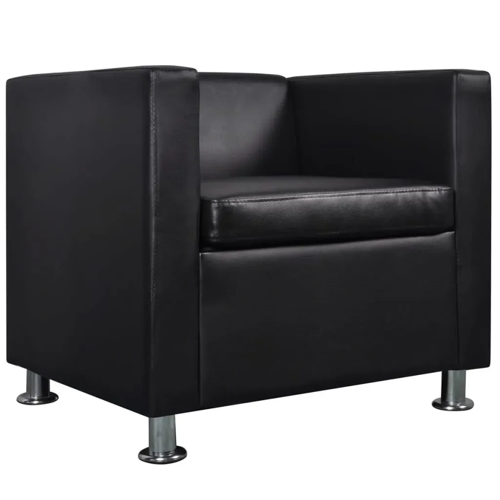 Armchair Black Faux Leather Price