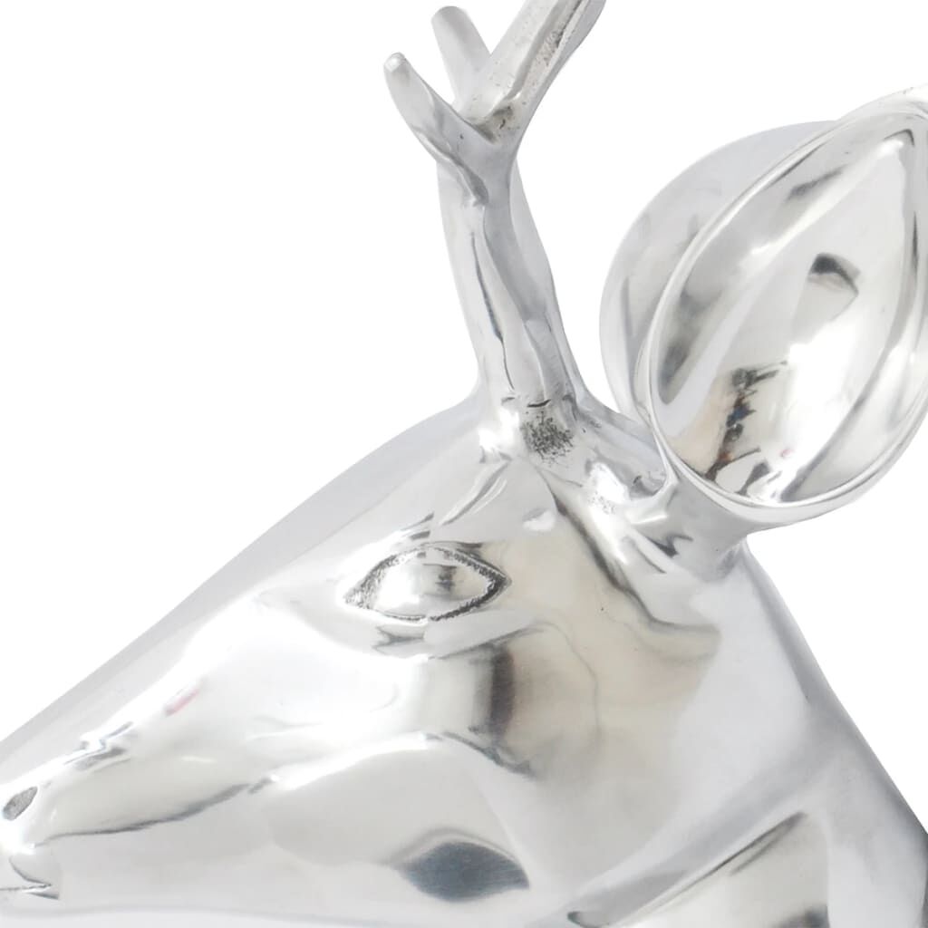 Wall Mounted Aluminium Deer's Head Decoration Silver 62 cm Price