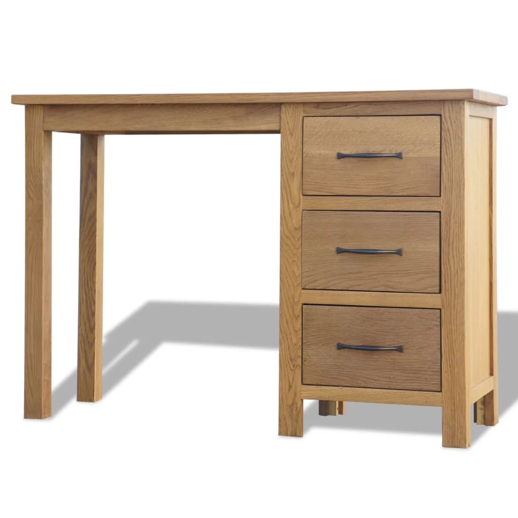 Desk with 3 Drawers 106x40x75 cm Solid Oak Wood Price