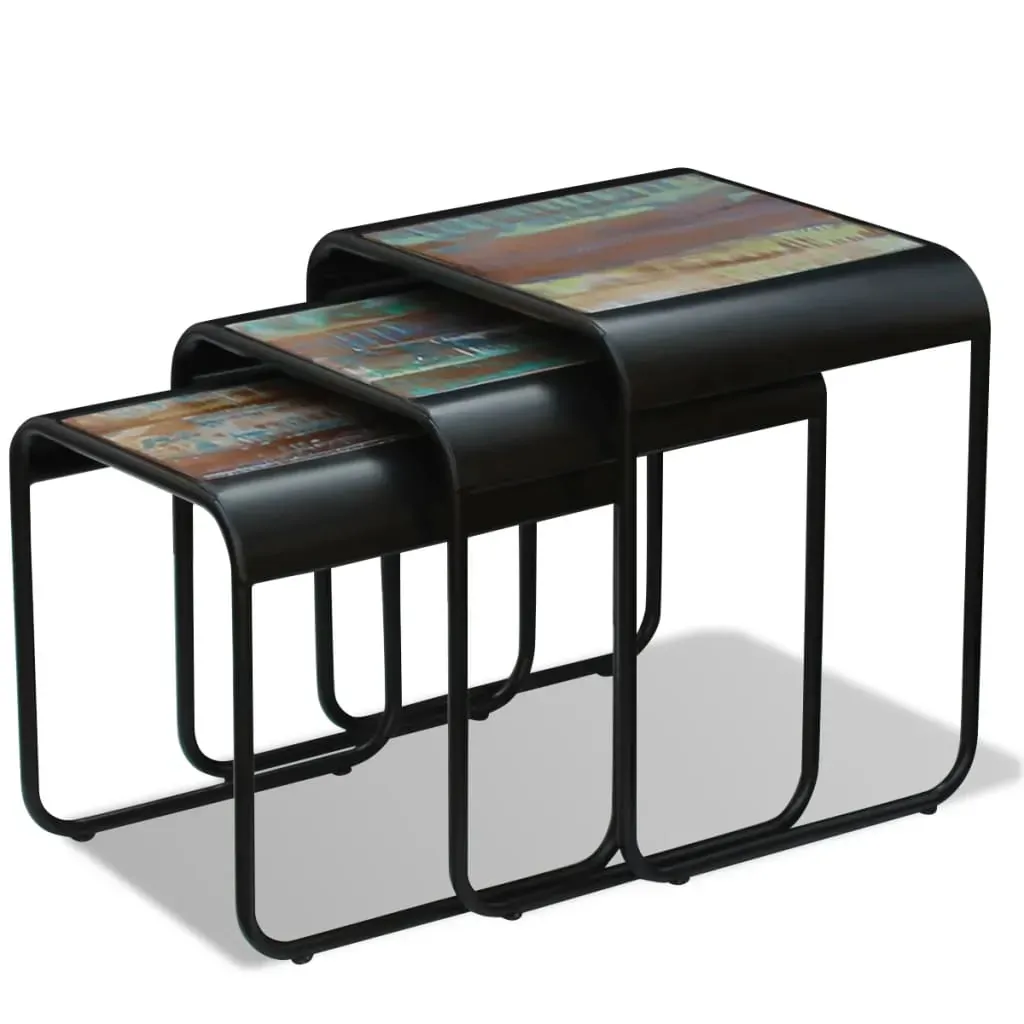 Three Piece Nesting Tables Solid Reclaimed Wood Price