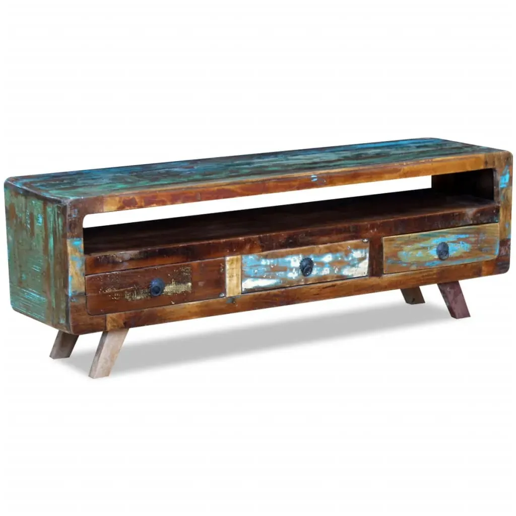 TV Cabinet with 3 Drawers Solid Reclaimed Wood Price
