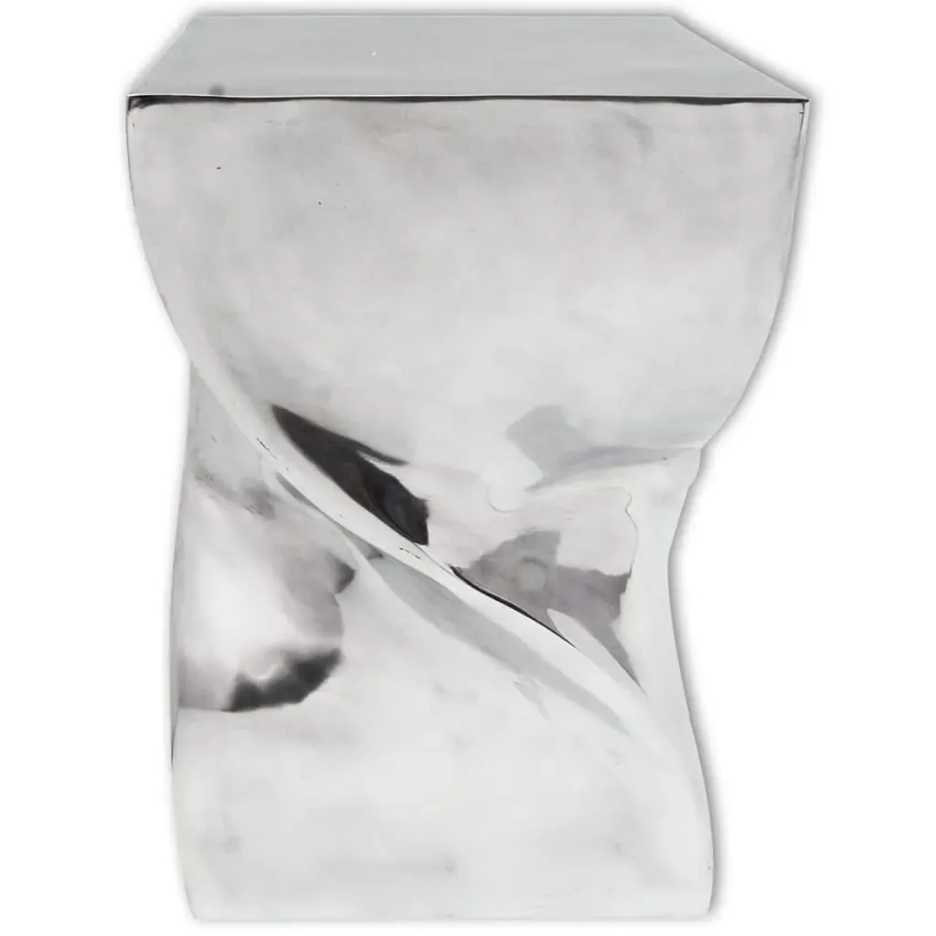 Stool/Side Table Twisted Shape Aluminium Silver Price