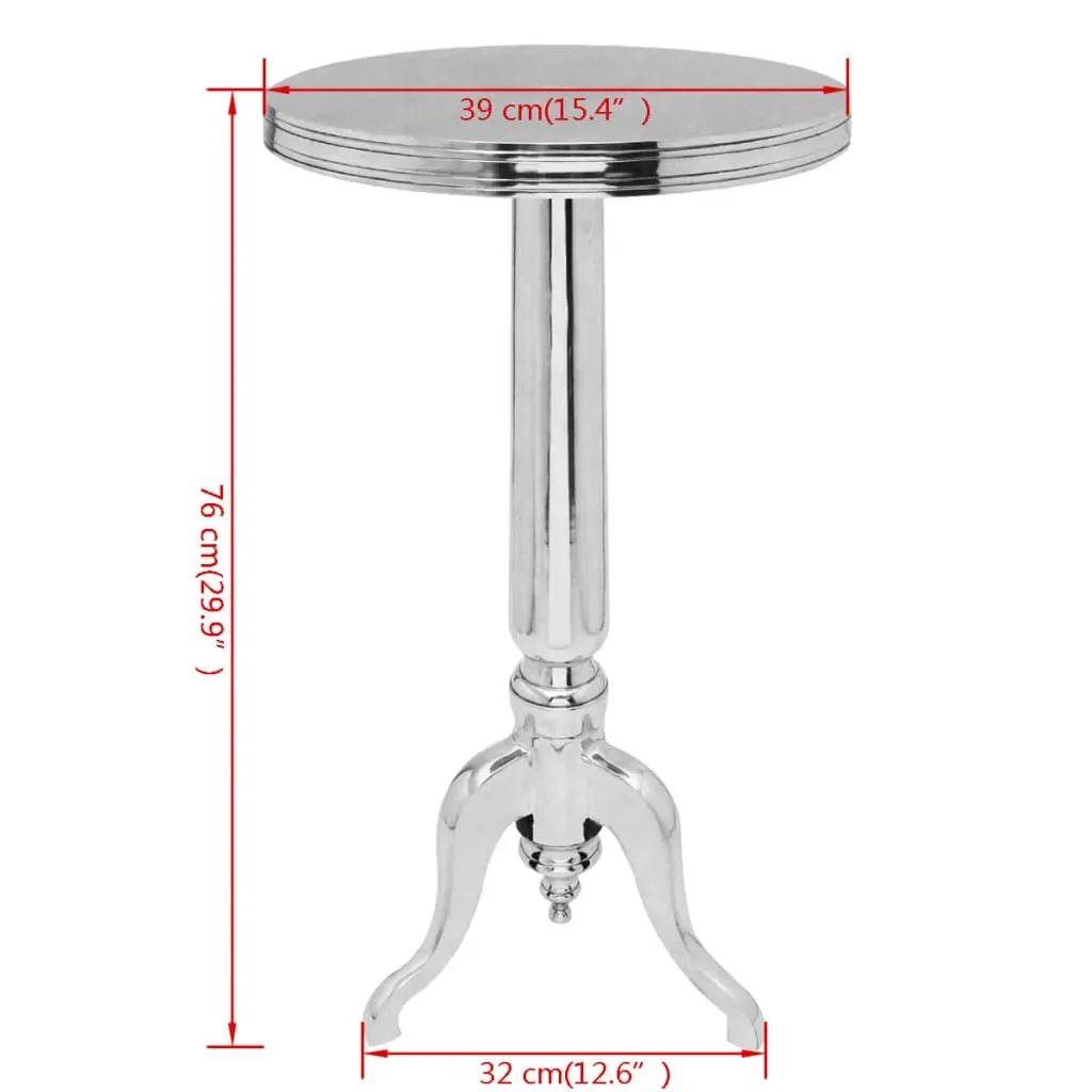 Side Table Round Aluminium Silver Price