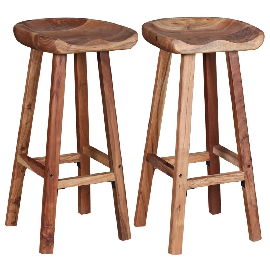 Bar Stools 2 pcs Solid Acacia Wood Price