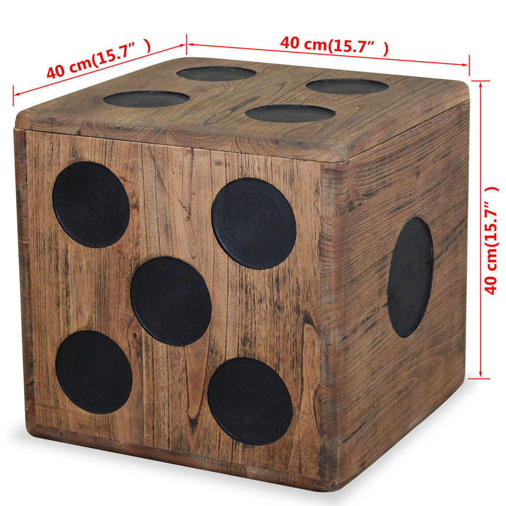 Storage Box Mindi Wood 40x40x40 cm Dice Design Price