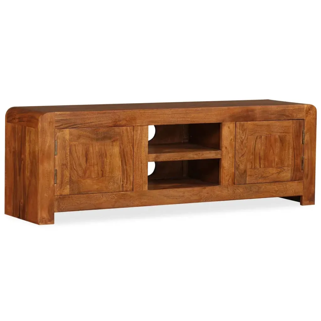 TV Cabinet Solid Wood with Honey Finish 120x30x40 cm Price