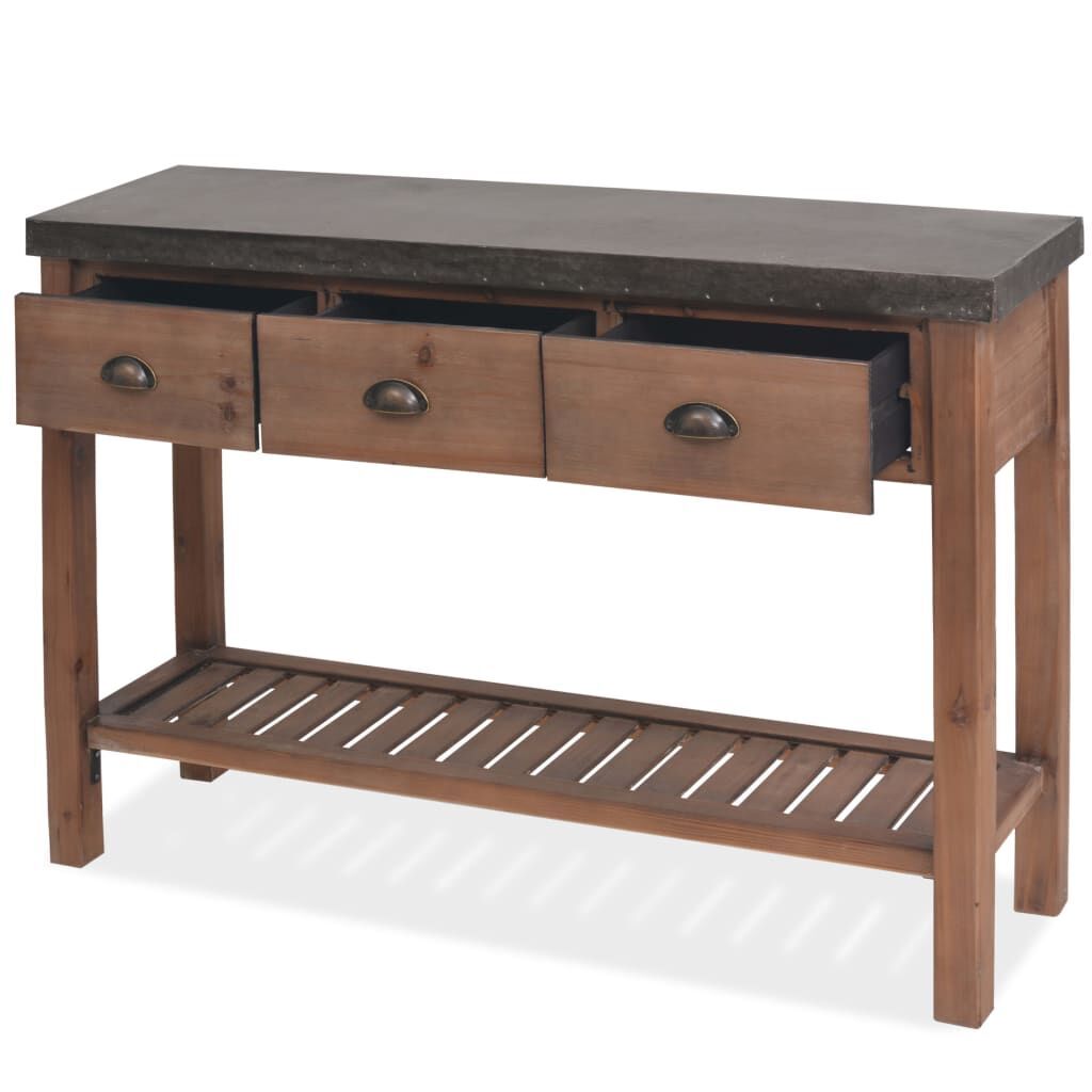 Console Table Solid Fir Wood 122x35x80 cm Price