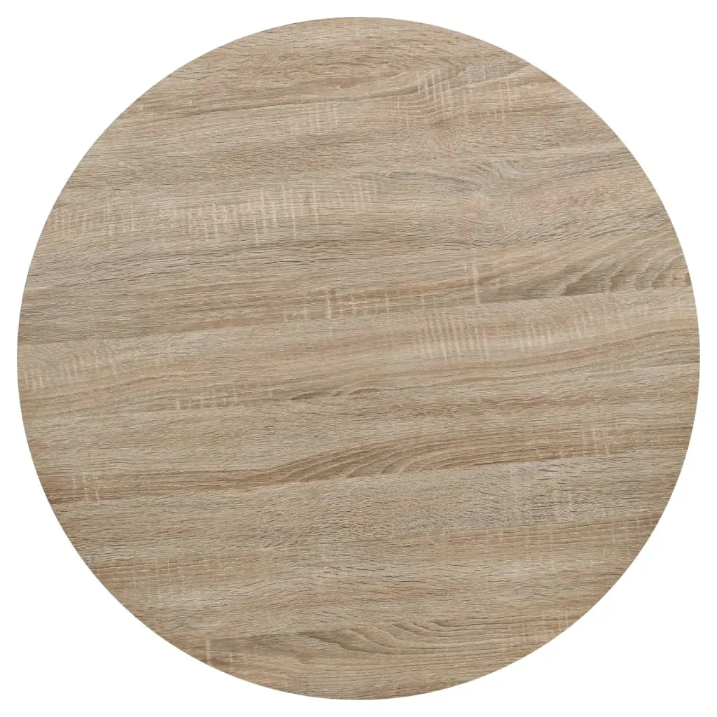Bistro Table MDF and Steel Round 80x75 cm Oak Colour Price