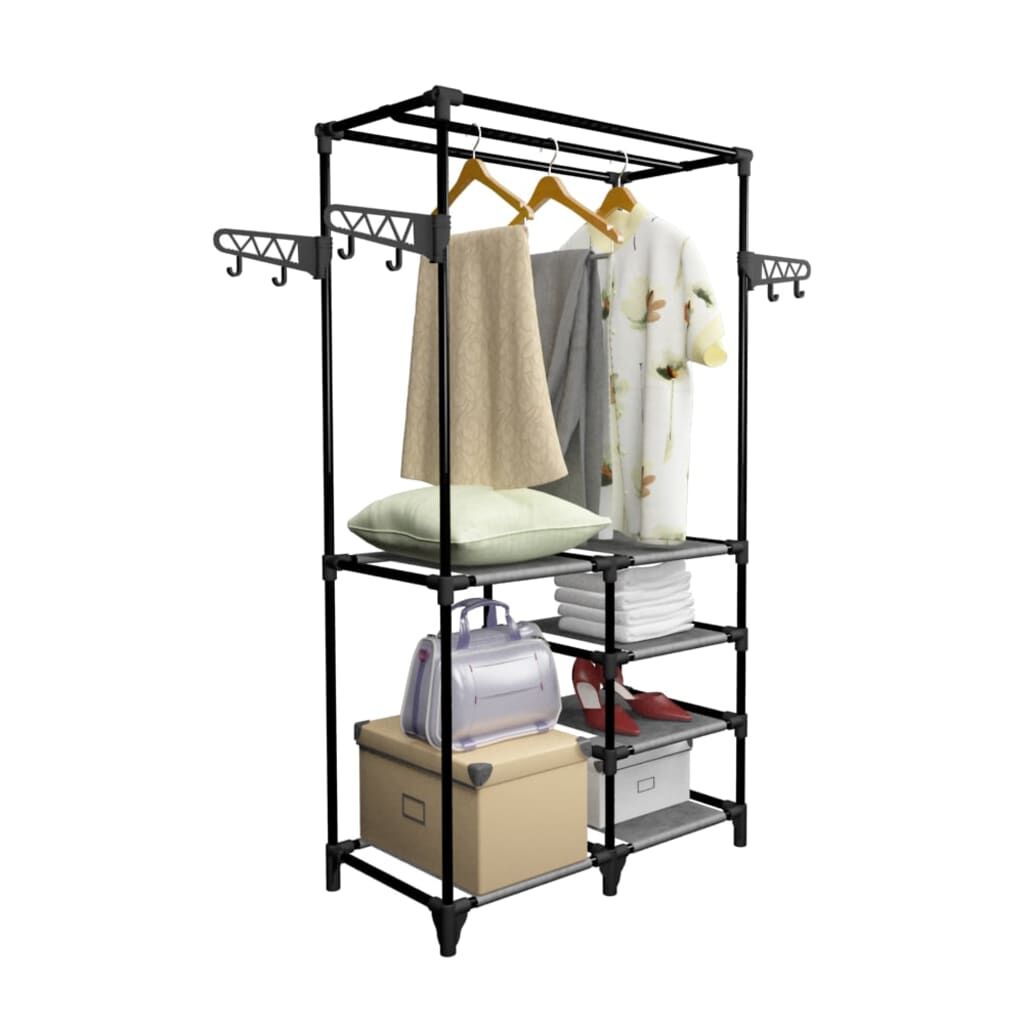 Clothes Rack Steel and Non-woven Fabric 87x44x158 cm Black Price