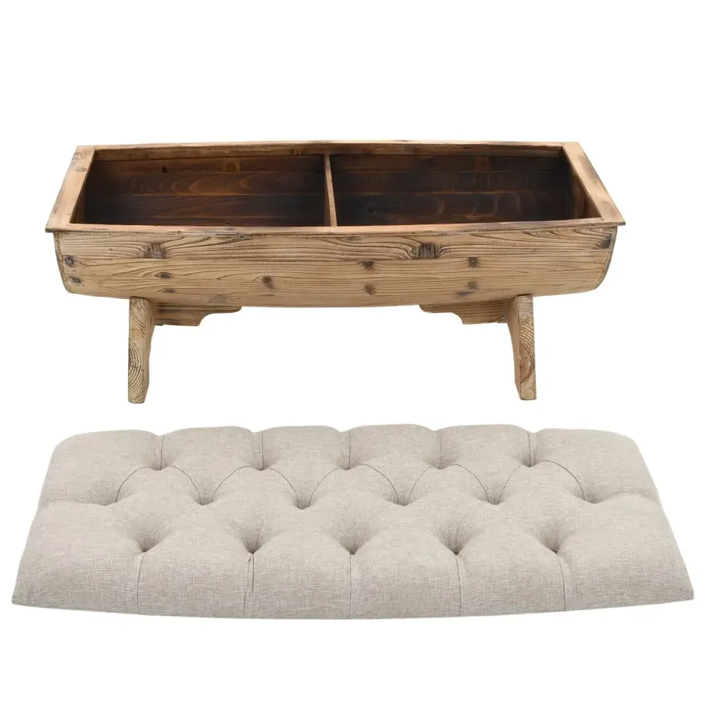 Storage Bench 103x51x44 cm Solid Wood and Fabric Price