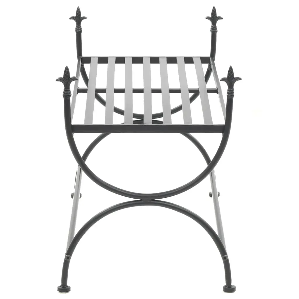 Bench Vintage Style Metal 83x42x55 cm Black Price
