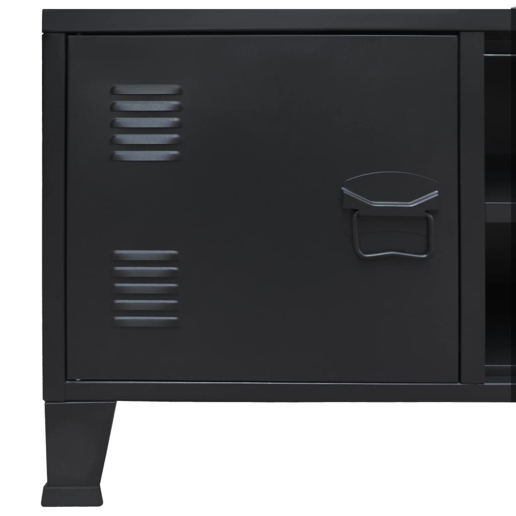 TV Cabinet Metal Industrial Style 120x35x48 cm Black Price