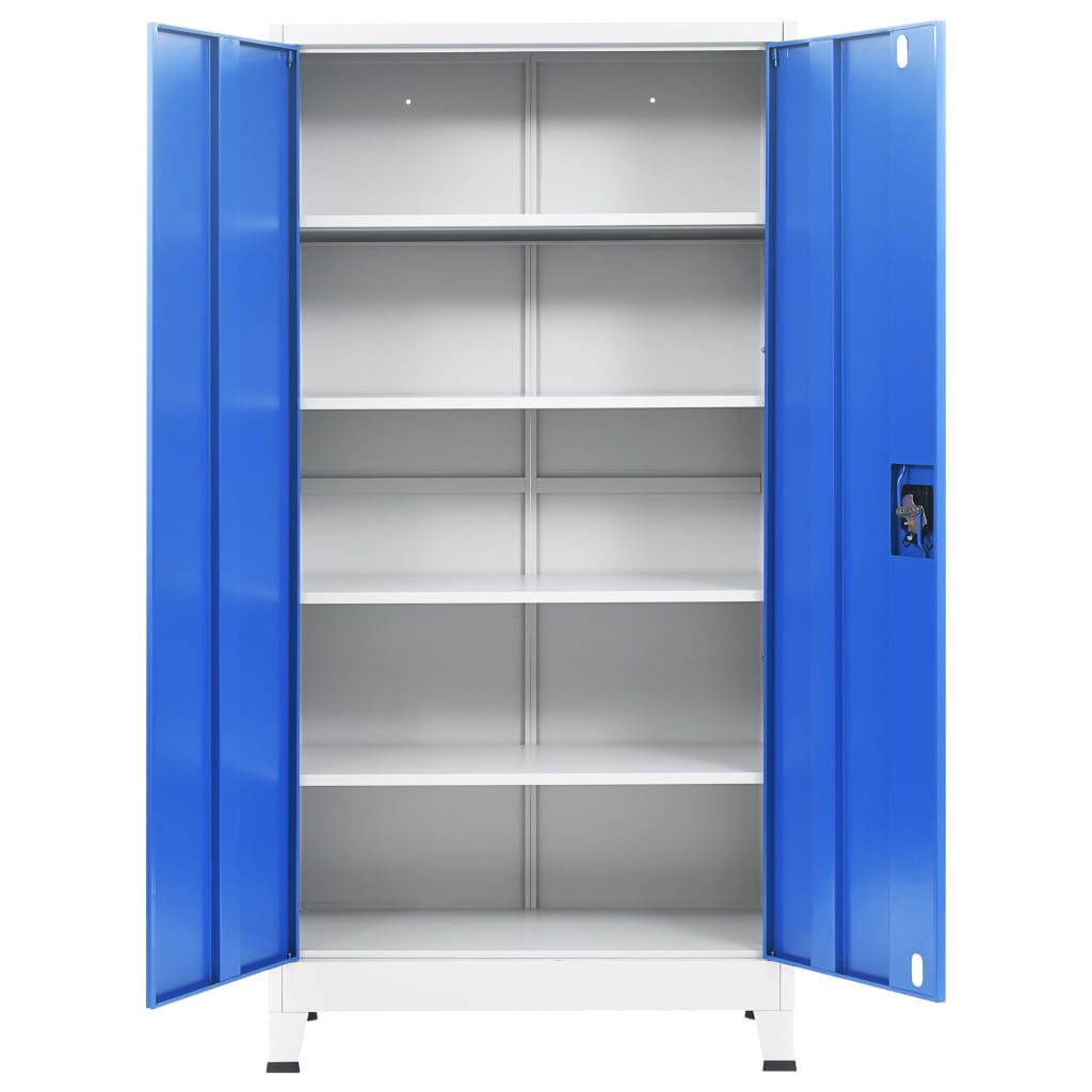 Office Cabinet Metal 90x40x180 cm Grey and Blue Price