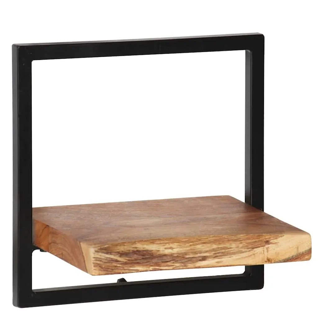 Wall Shelf Set 5 Pieces Solid Acacia Wood and Steel Price