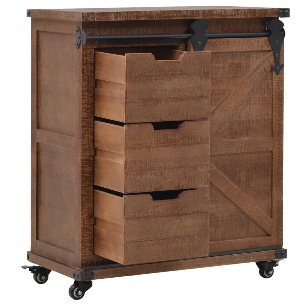Storage Cabinet Solid Fir Wood 64x33.5x75 cm Brown Price