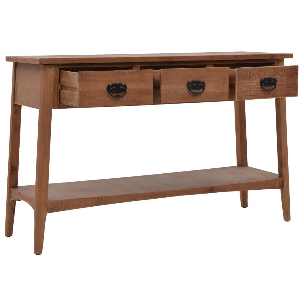 Console Table Solid Fir Wood 126x40x77.5 cm Brown Price