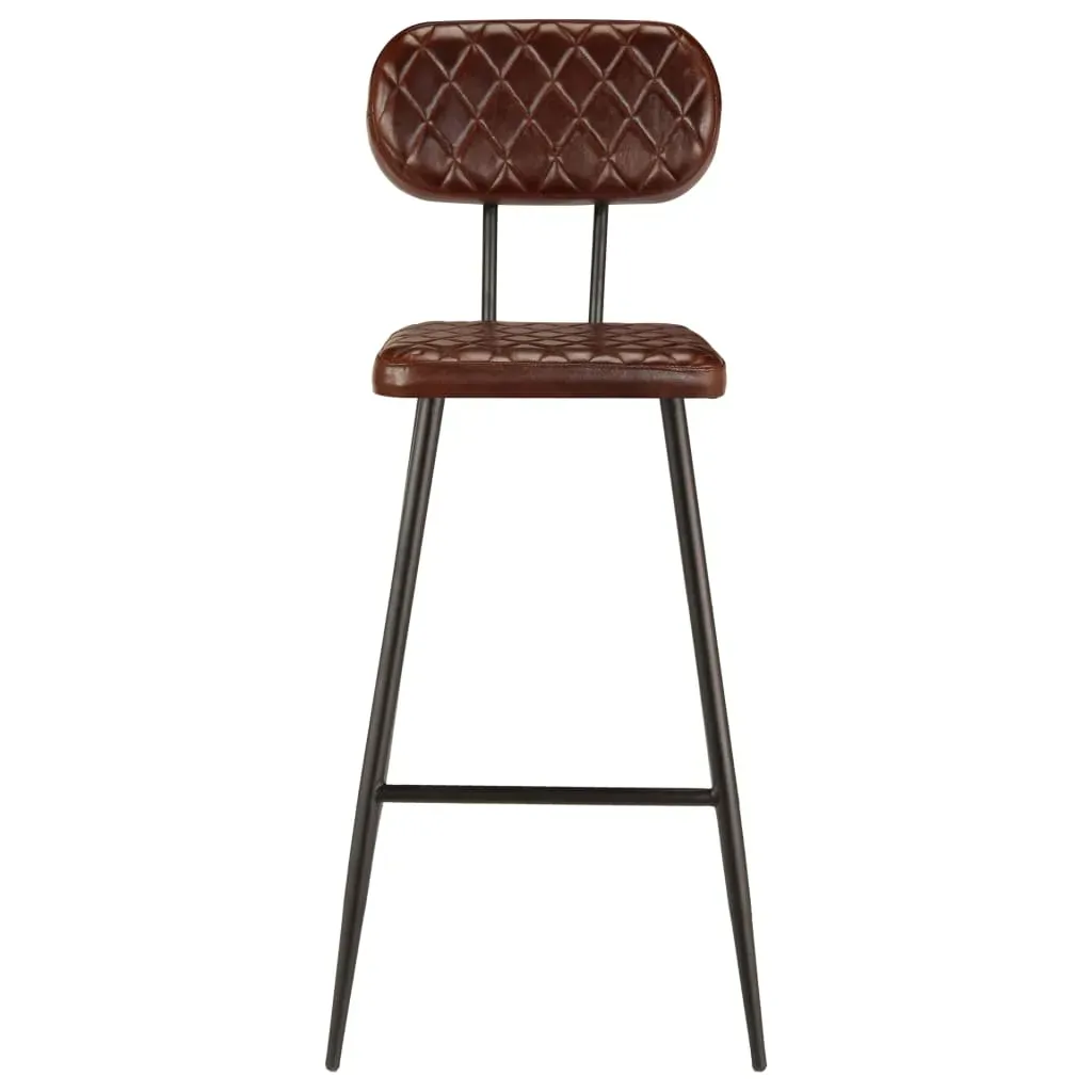Bar Chairs 2 pcs Brown Real Leather Price