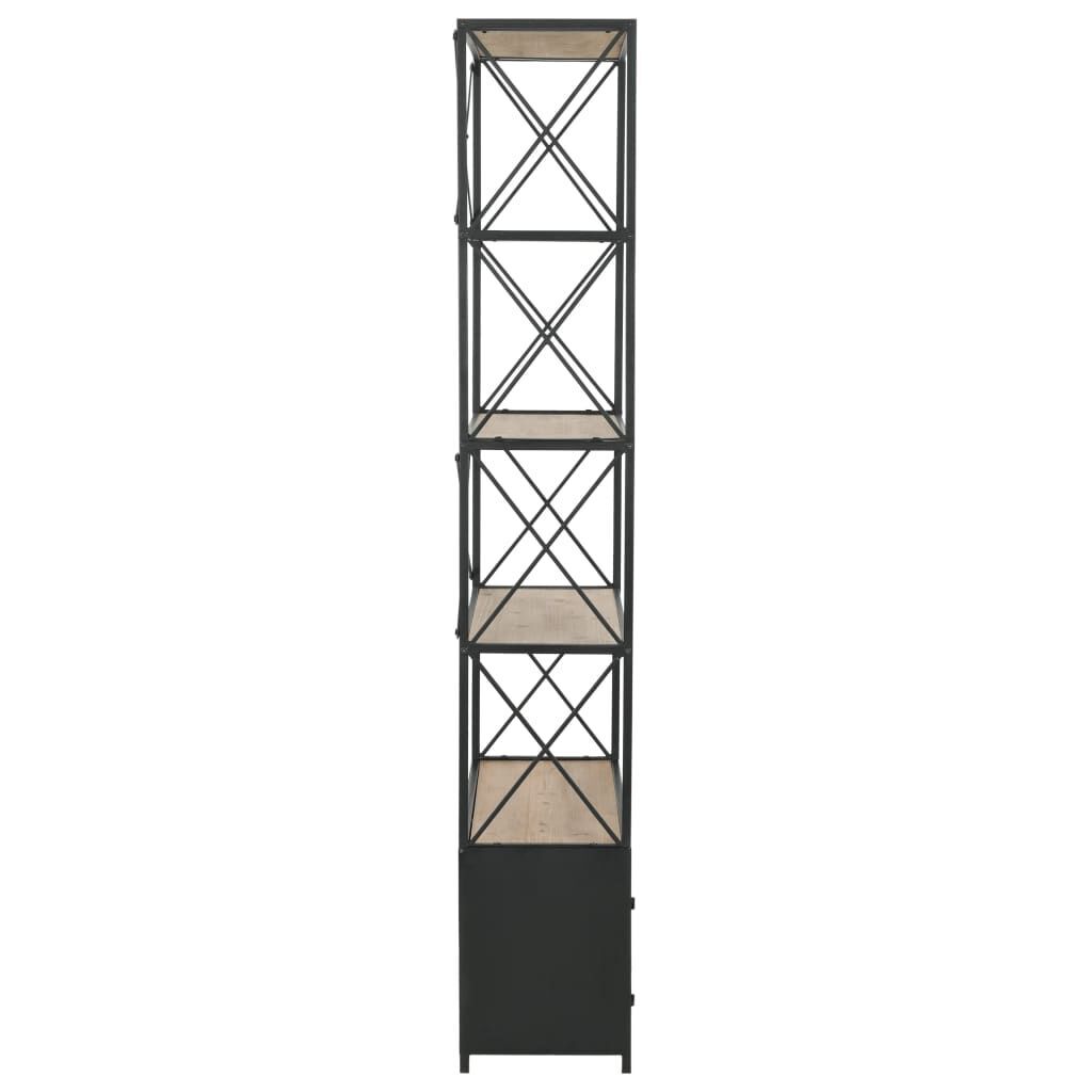 Bookcase Solid Firwood and Steel 80x32.5x180 cm Price