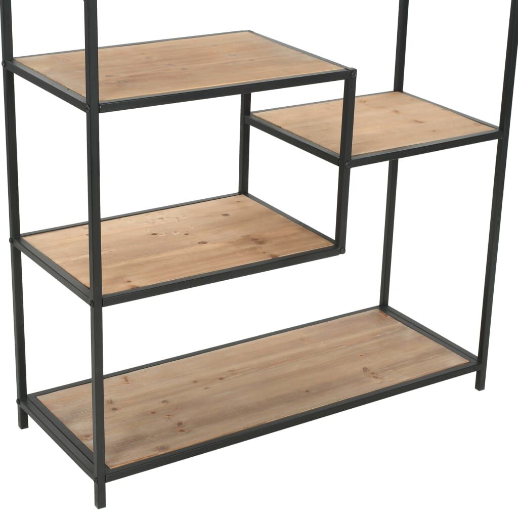 Bookcase Solid Firwood and Steel 90.5x35x180 cm Price