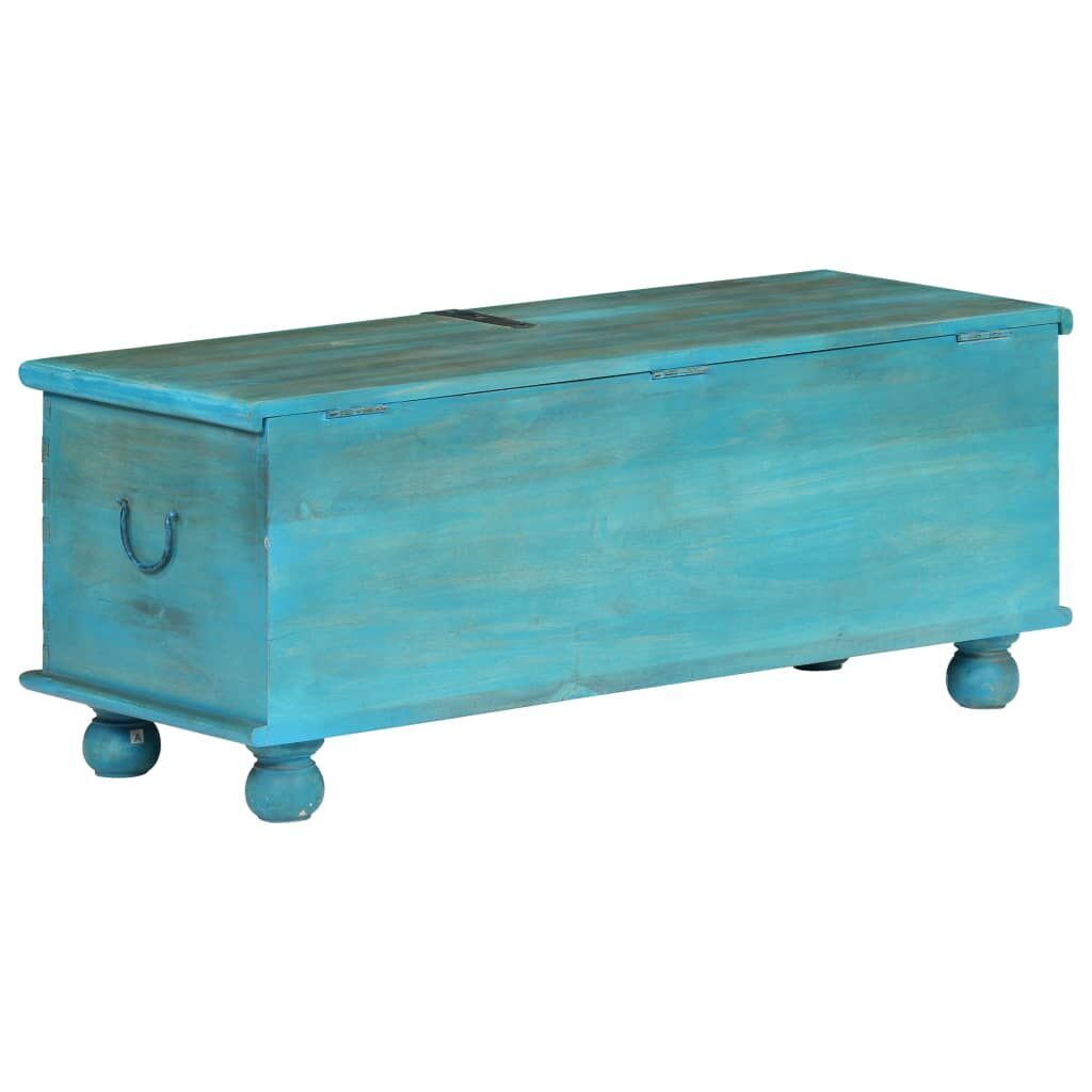 Storage Chest Solid Mango Wood Blue 100x40x41 cm Price