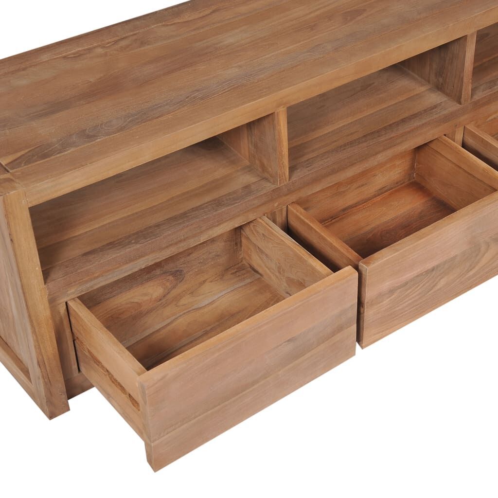 TV Cabinet Solid Teak Wood with Natural Finish 120x30x40 cm Price