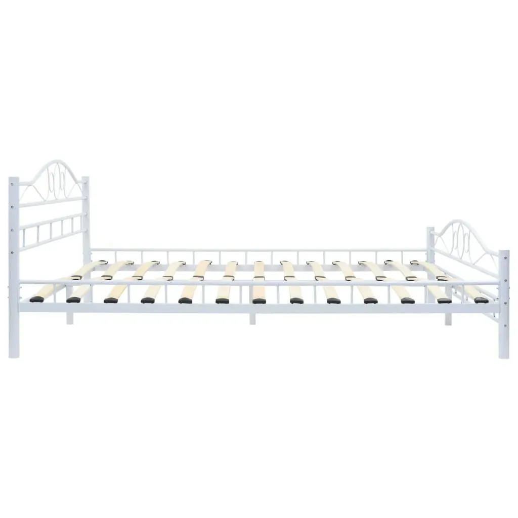 Bed Frame without Mattress White Metal 153x203 cm Queen Price
