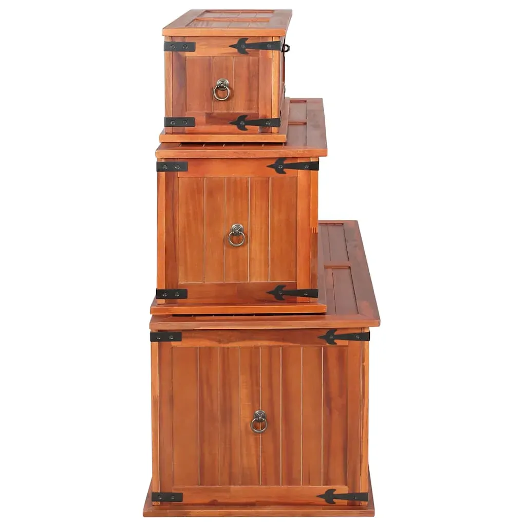 Storage Chests 3 pcs Solid Acacia Wood Price