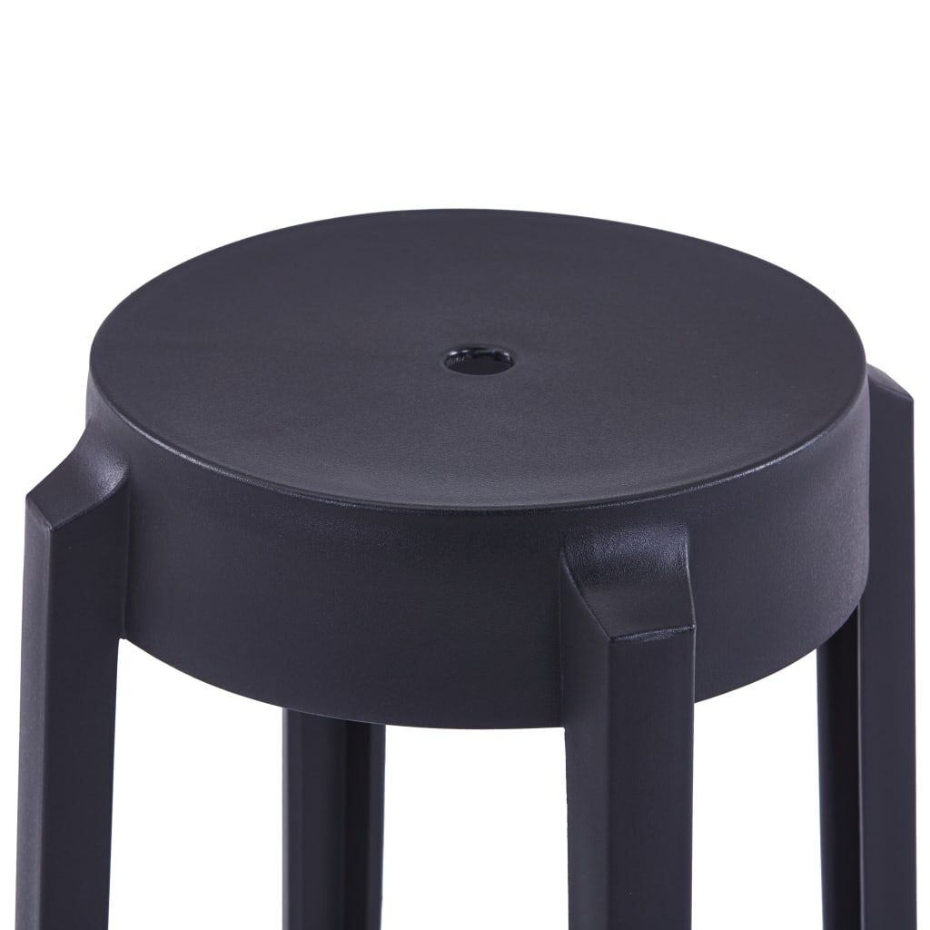 Stackable Stools 4 pcs Black Plastic Price