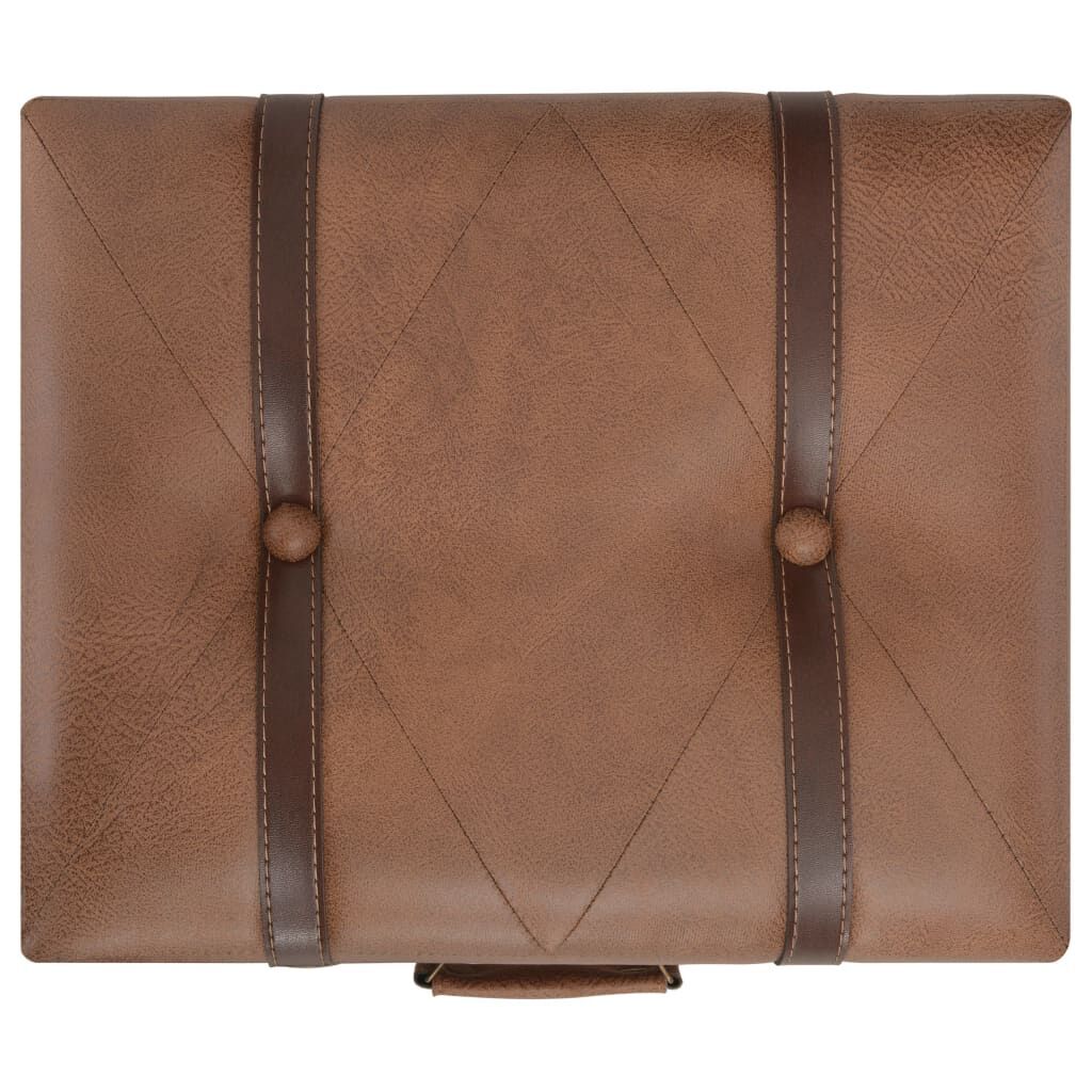 Storage Stool 40 cm Brown Faux Leather Price