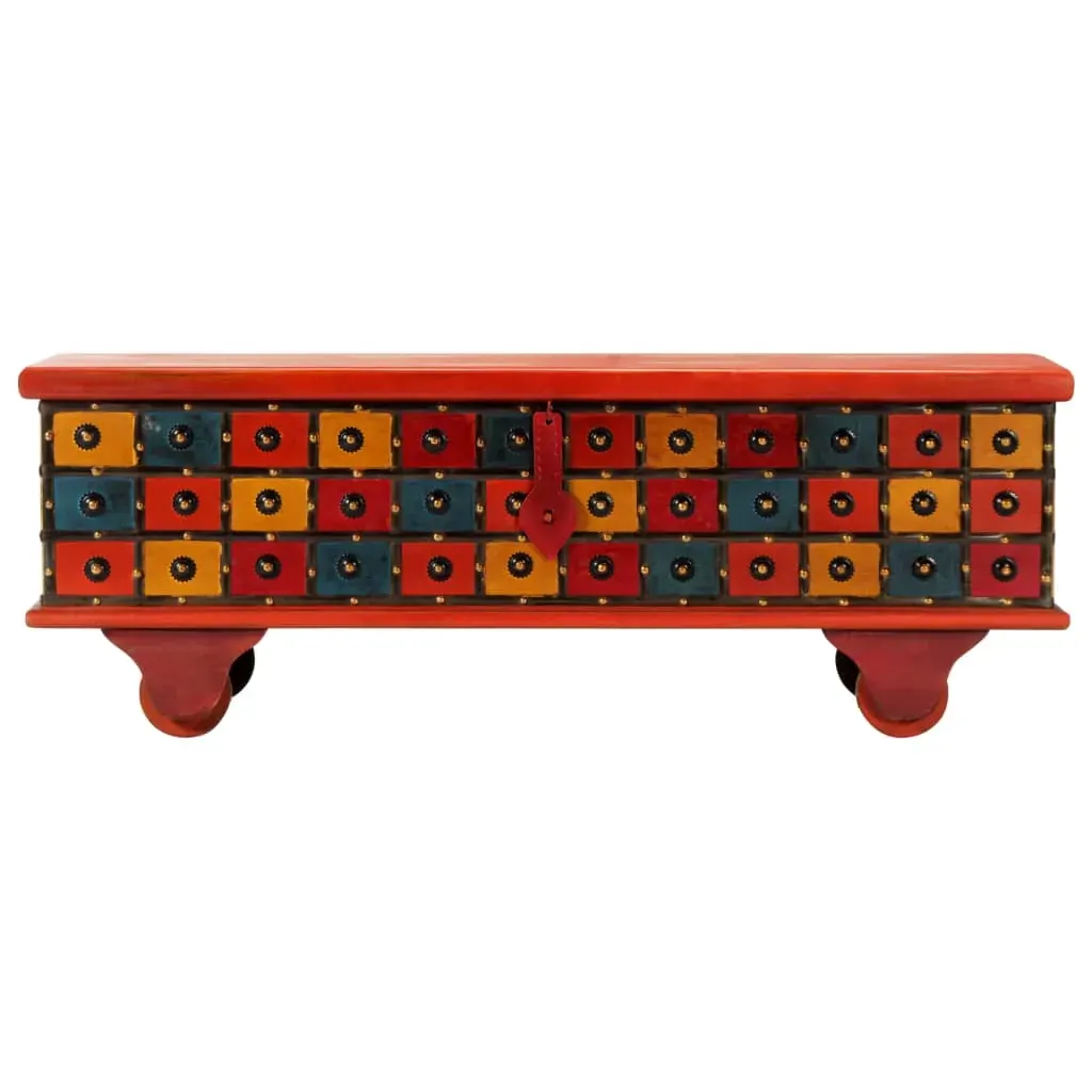Storage Box Red 110x40x40 cm Solid Acacia Wood Price