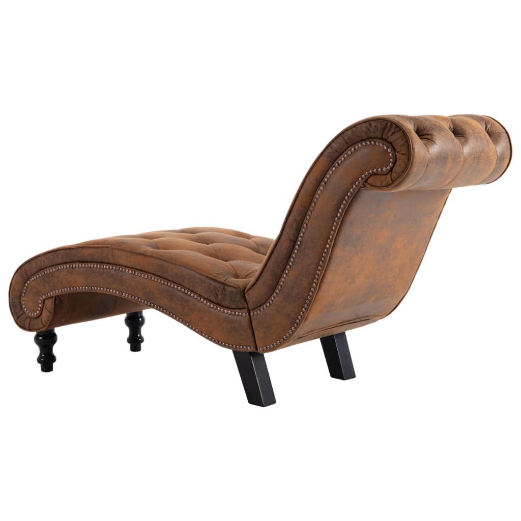 Chaise Lounge Brown Faux Suede Leather Price