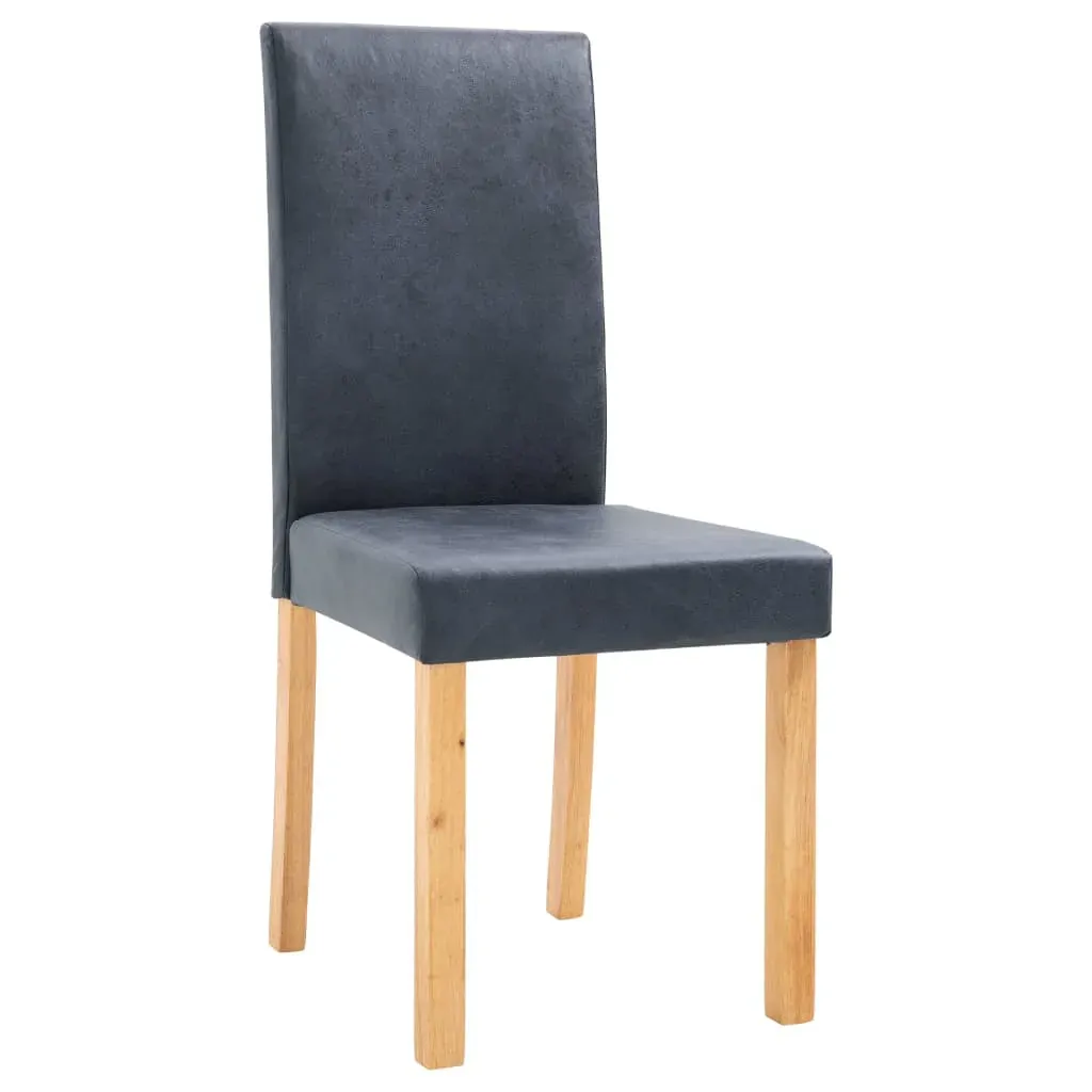 Dining Chairs 2 pcs Grey Faux Suede Leather Price