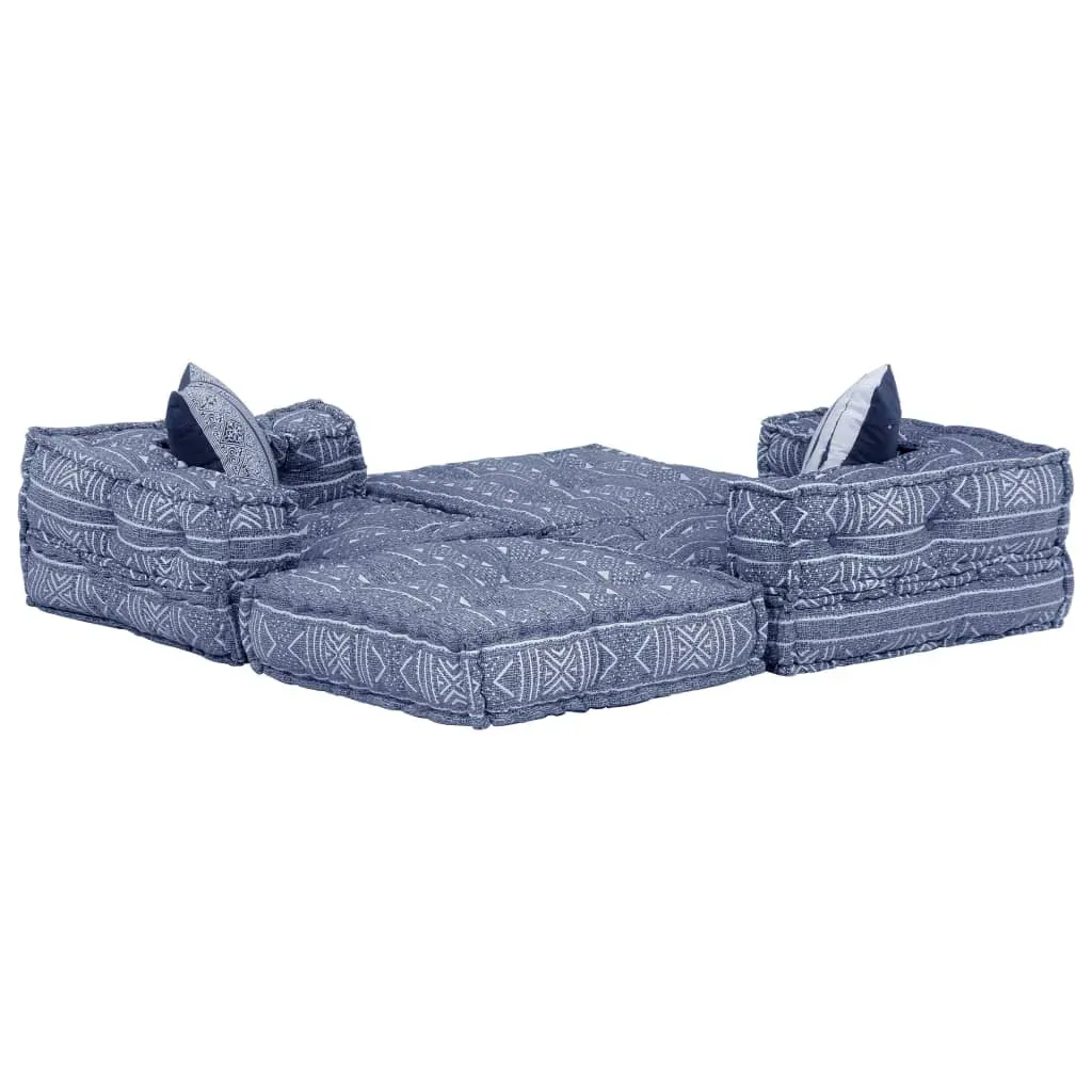 2-Seater Modular Pouffe Indigo Fabric Price