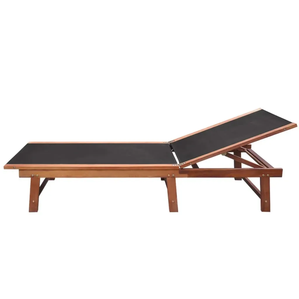 Sun Loungers 2 pcs with Table Solid Acacia Wood and Textilene Price
