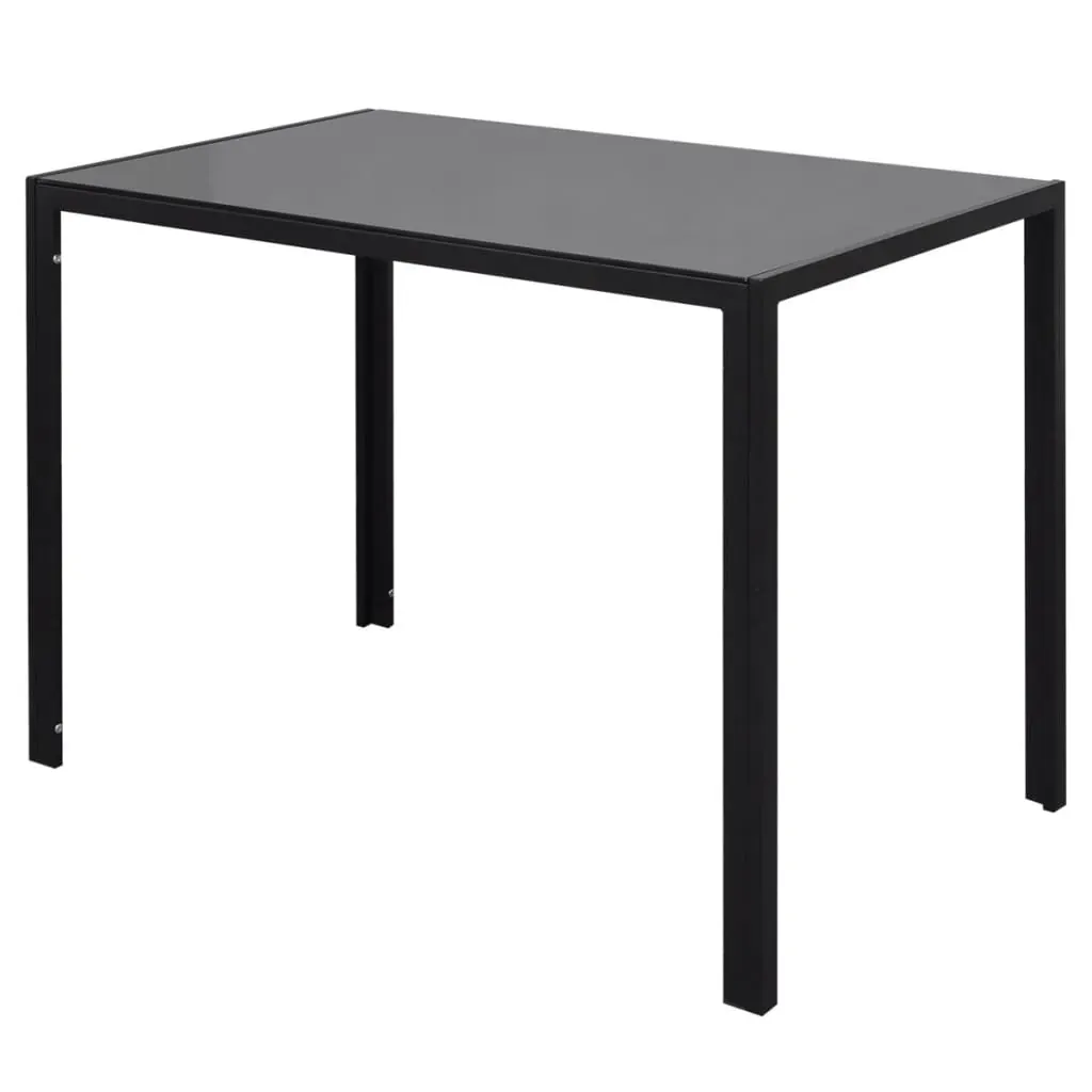 Dining Set 5 Pieces Artificial Leather Black and White Price
