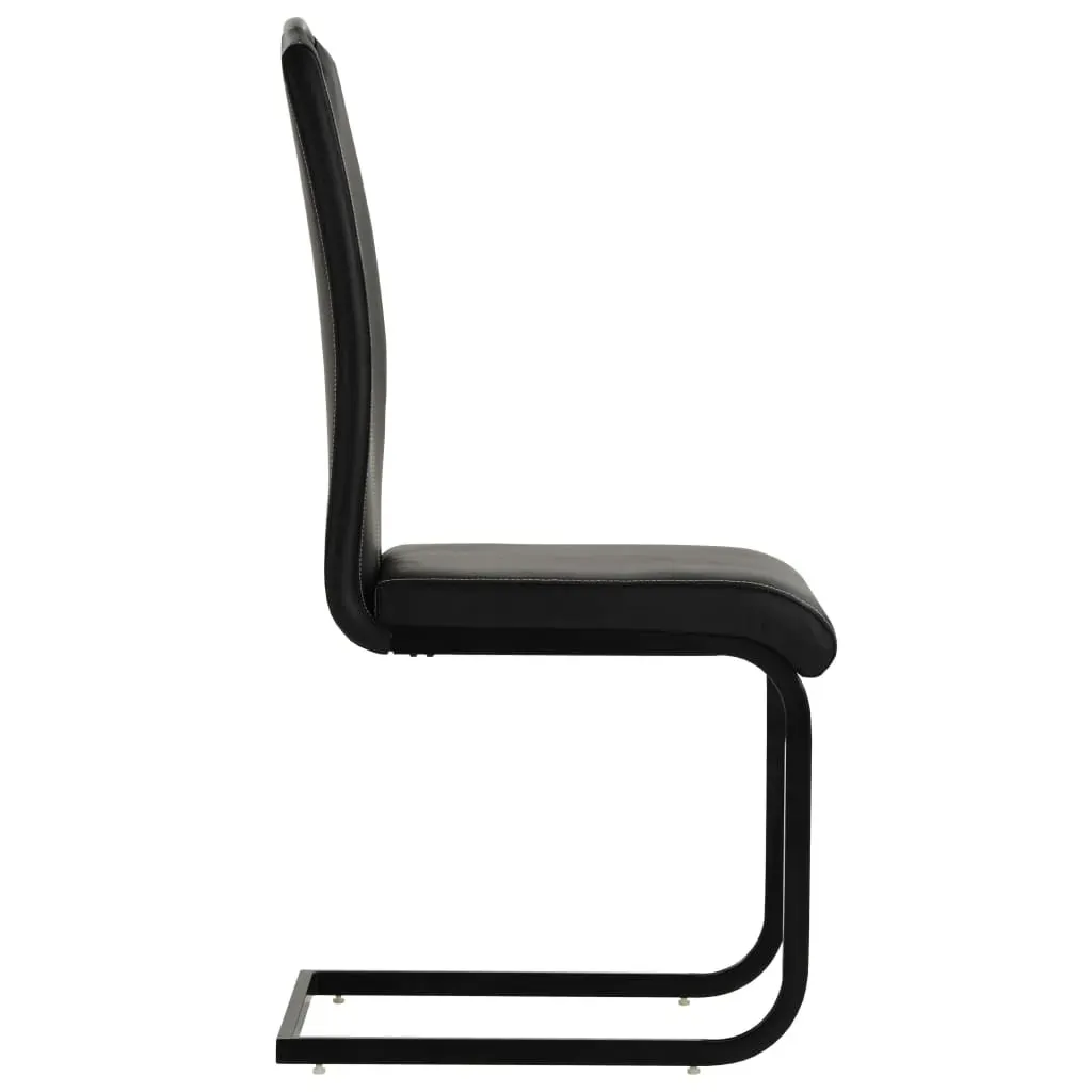 Cantilever Dining Chairs 6 pcs Black Faux Leather Price