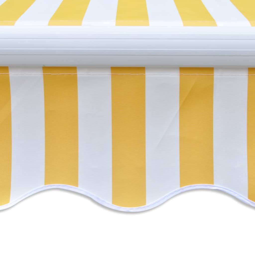 Folding Awning Manual Operated 300 cm Yellow/White Price