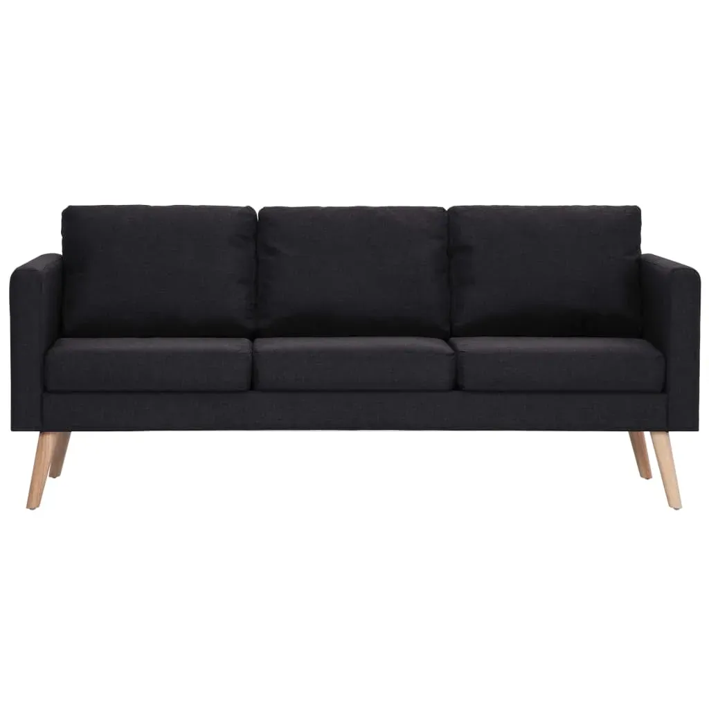 2 Piece Sofa Set Fabric Black Price