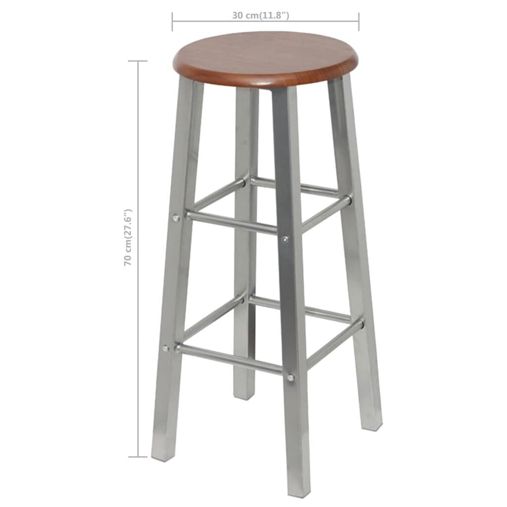 Bar Stools 4 pcs Silver and Brown MDF Price