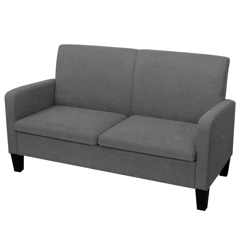 2 Piece Sofa Set Fabric Dark Grey Price