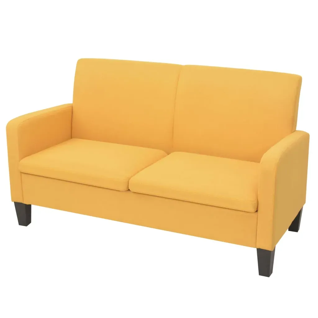 2 Piece Sofa Set Fabric Yellow Price