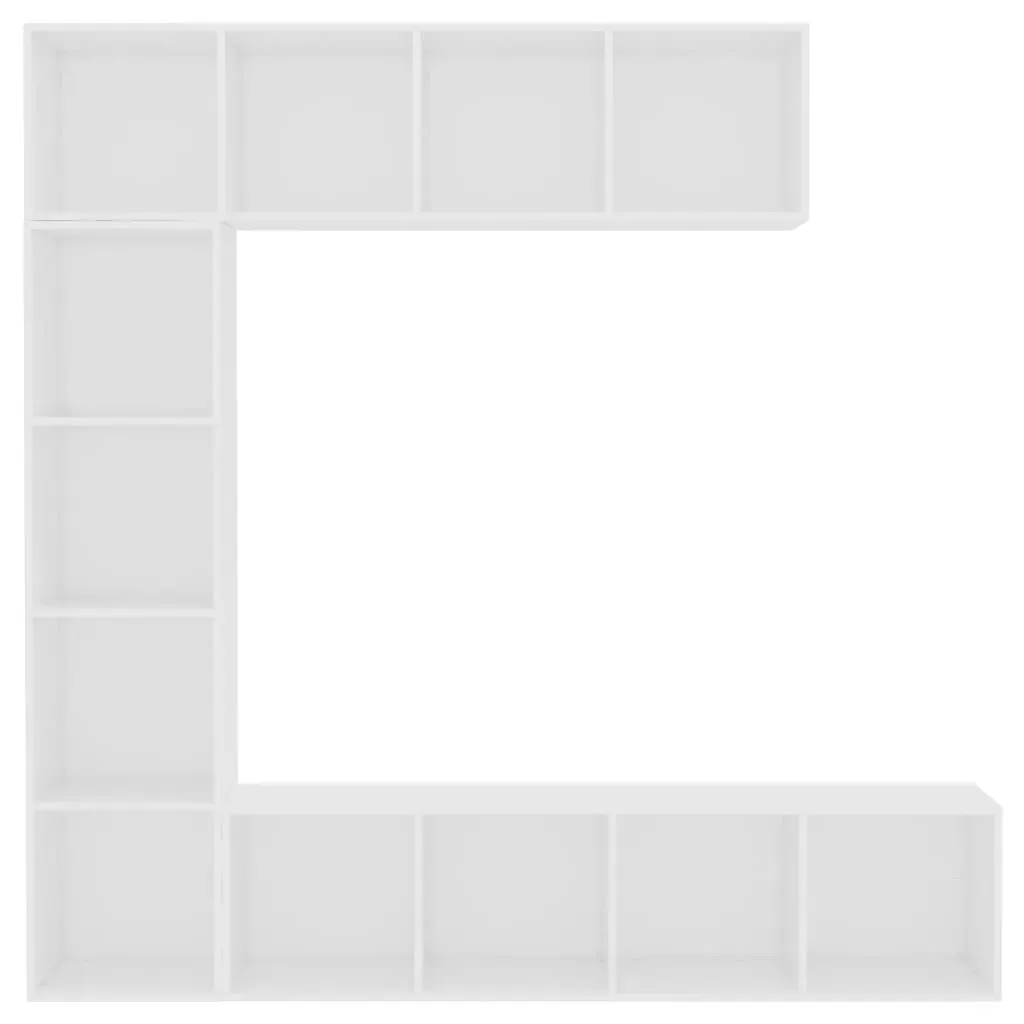 3 Piece Book/TV Cabinet Set White 180x30x180 cm Price