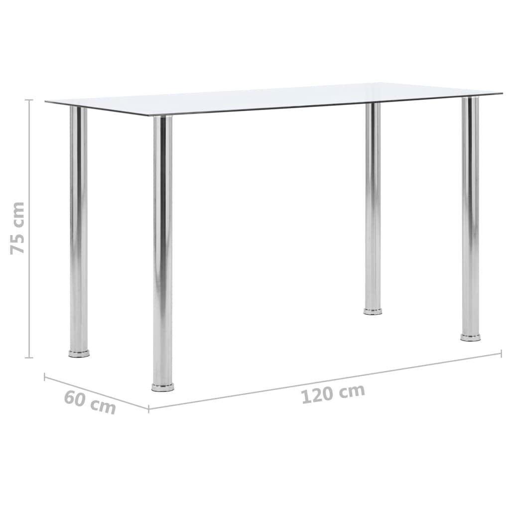Dining Table Transparent 120x60x75 cm Tempered Glass Price