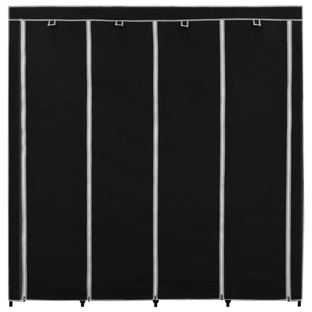 Wardrobe with 4 Compartments Black 175x45x170 cm Price