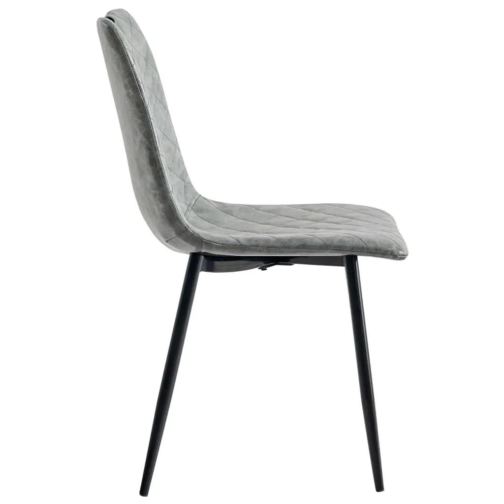 Dining Chairs 2 pcs Dark Grey Faux Leather Price
