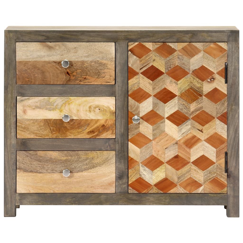 Side Cabinet Grey 75x30x60 cm Solid Mango Wood Price